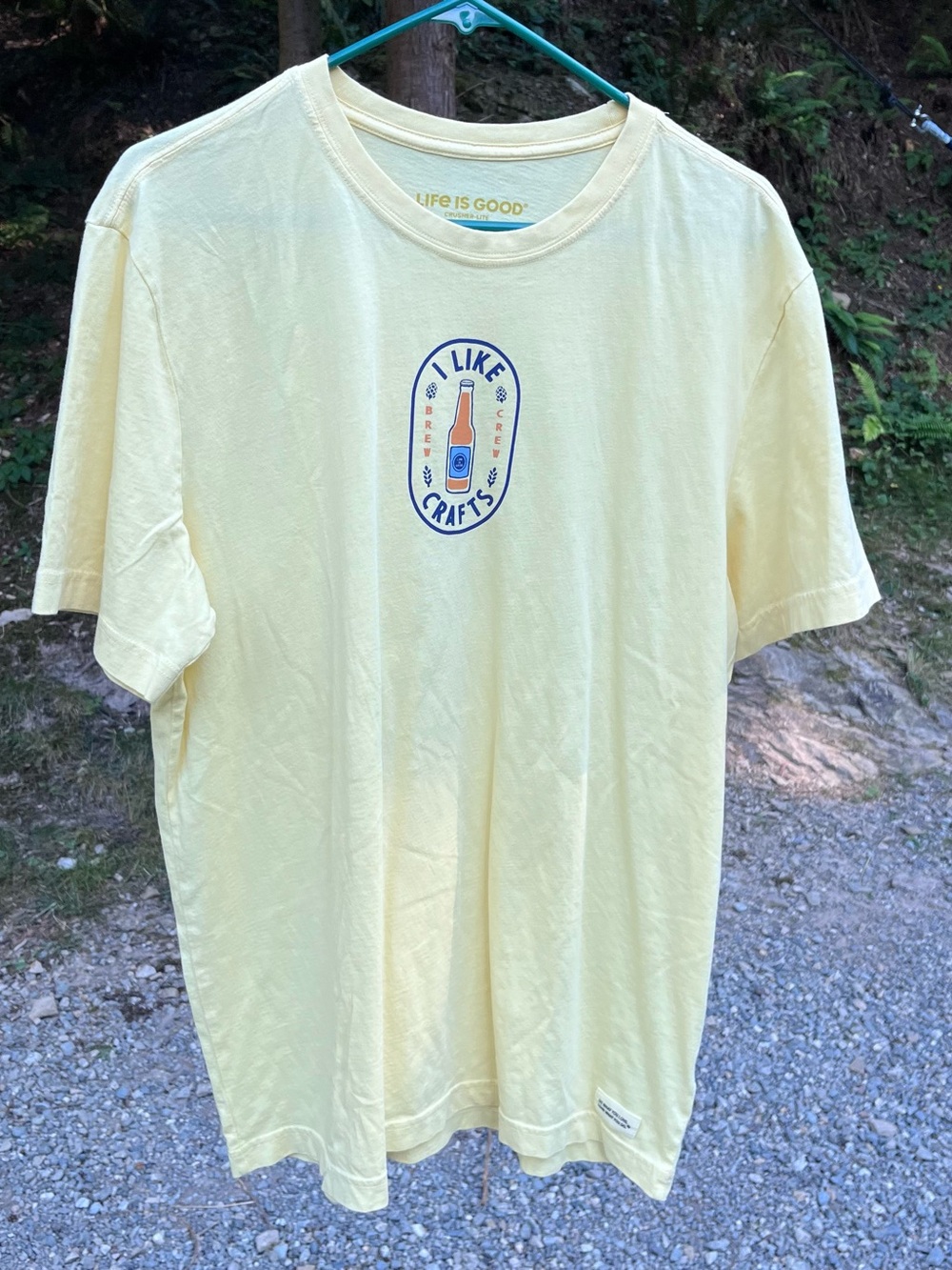 Life Is Good Pale Yellow 'I Like Crafts' Graphic Tee